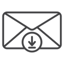 Inbox Download Badge Black Outline icon