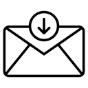 Inbox Mail Download Black Outline icon