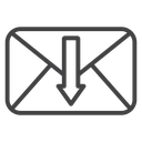 Incoming Mail Black Outline icon