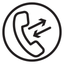Incoming outgoing calls icon