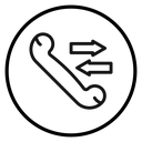 Incoming outgoing calls icon