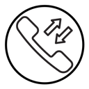 Incoming outgoing calls icon