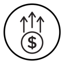 Increase money icon