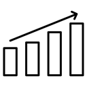 Increasing stocks Black Outline icon