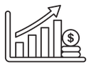 Increasing stocks icon