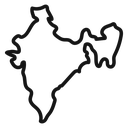 Indian map Black Outline icon
