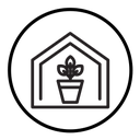 Indoor plant inside house icon