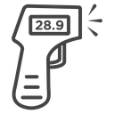 Infrared Thermometer Gun Black Outline icon