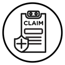 Insurance Claim Black Outline icon