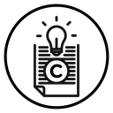 Intellectual property and copyright Black Outline icon