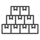 Inventory Box Stack Black Outline icon