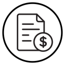 Invoice document Black Outline icon