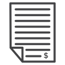 Invoice Dollar Sheet Black Outline icon