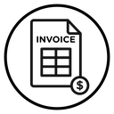 Invoice payment Black Outline icon