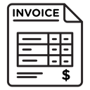 Invoice Table Dollar Sign icon