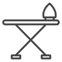 Ironing Board Iron Black Outline icon