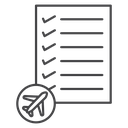 Itinerary Flight Checklist Black Outline icon