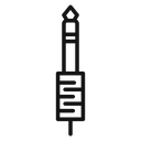 Jack cable Black Outline icon
