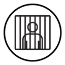 Jail criminal prisoner Black Outline icon