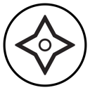 Japanese ninja shuriken Black Outline icon