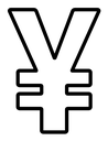 Japanese yen currency icon