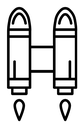 Jetpack black outline icon