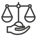 Justice scales in Hand icon