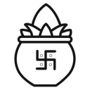 Kalash with coconut icon