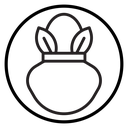Kalash with coconut Black Outline icon