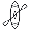 Kayak with paddle 2 icon