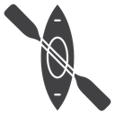Kayak with paddle 3 icon