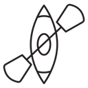 Kayak with paddle icon