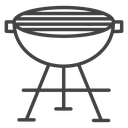 Kettle Barbecue Grill Black Outline icon