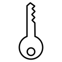 Key Black Outline icon
