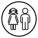 Kids or children Black Outline icon
