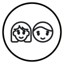 Kids or children Black Outline icon