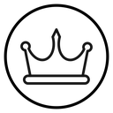 King crown Black Outline icon