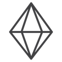 Kite Cut Diamond Black Outline icon