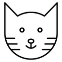 Kitten Black Outline icon