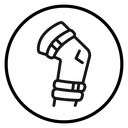 Knee Orthopedic Brace Black Outline icon