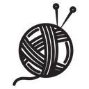 Knit yarn with needle icon