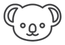 Koala head Black Outline icon