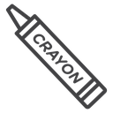 Labeled Crayon Black Outline icon
