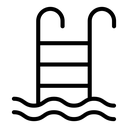 Ladder in swimming pool icon