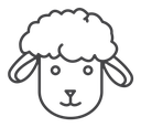 Lamb Black Outline icon