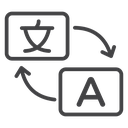 Language Translate Swap Black Outline icon