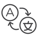 Language Translation Loop Black Outline icon