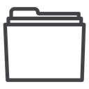 Layered Files Folder Black Outline icon