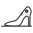 Leather shoes heel icon