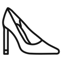 Leather shoes heel Black Outline icon
